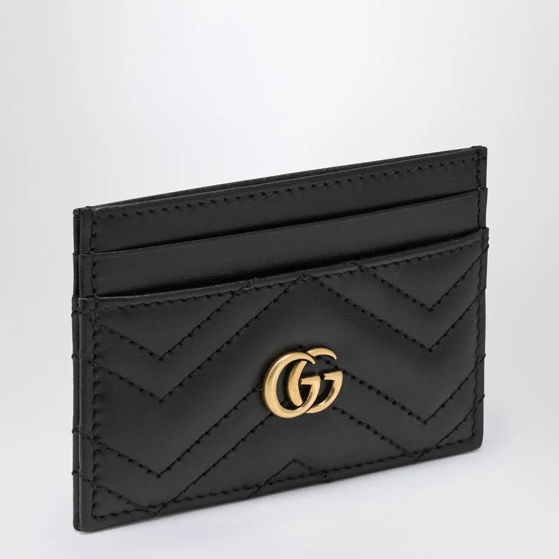 Gucci Black Gg Marmont Card Case Women