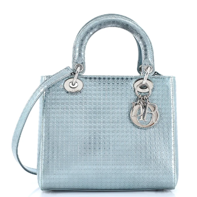 Lady Dior Bag Micro Cannage Metallic Calfskin Medium