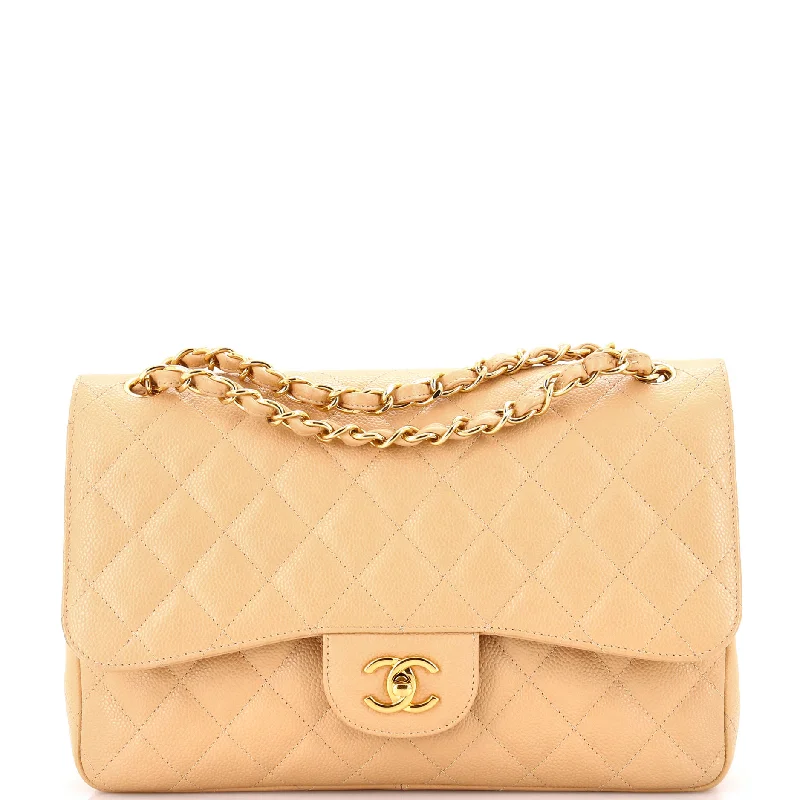 Classic Double Flap Bag Quilted Caviar Jumbo