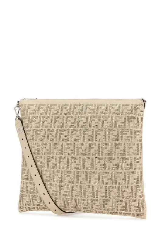 Fendi Man Ivory Leather Fendi After Fendi Roma Shoulder Bag