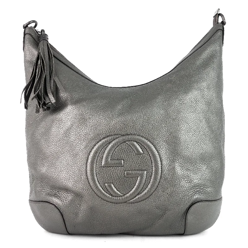 Soho Chain Pebbled Calf Leather Hobo Bag