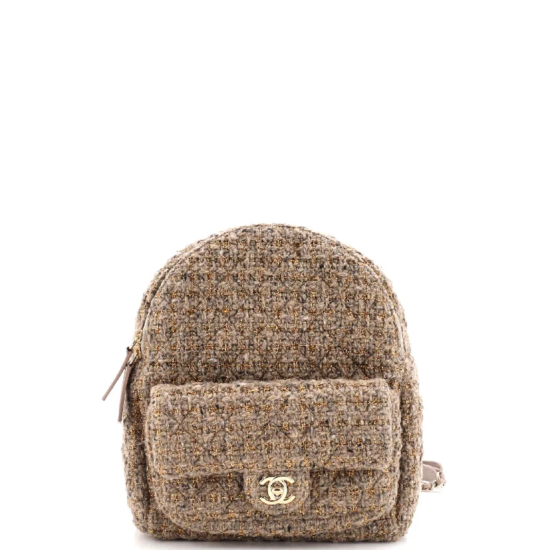 CC Pocket Backpack Quilted Tweed Mini