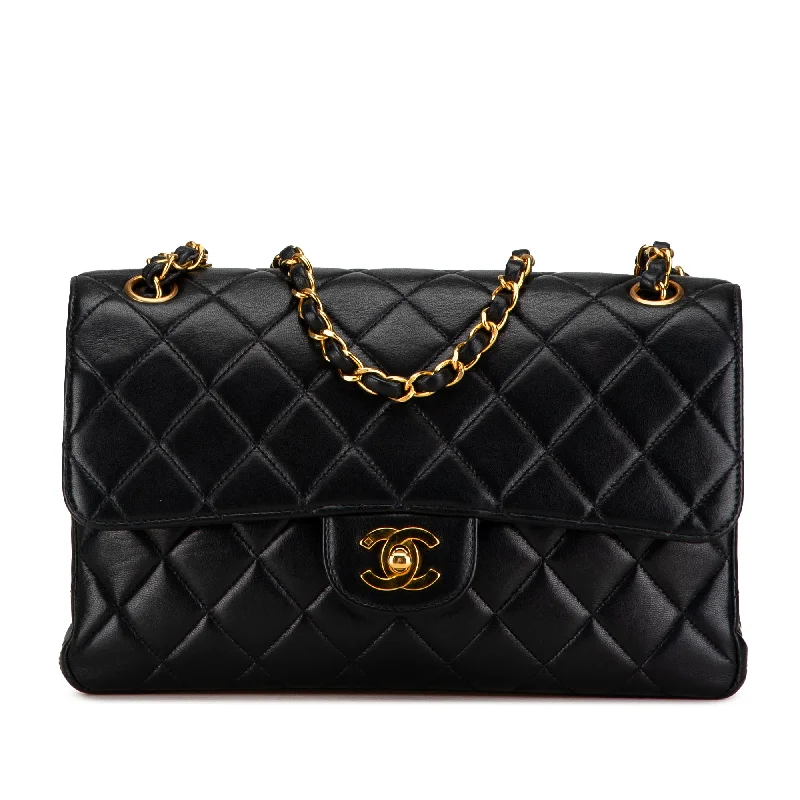 Black Chanel Medium Classic Lambskin Double Sided Flap Shoulder Bag