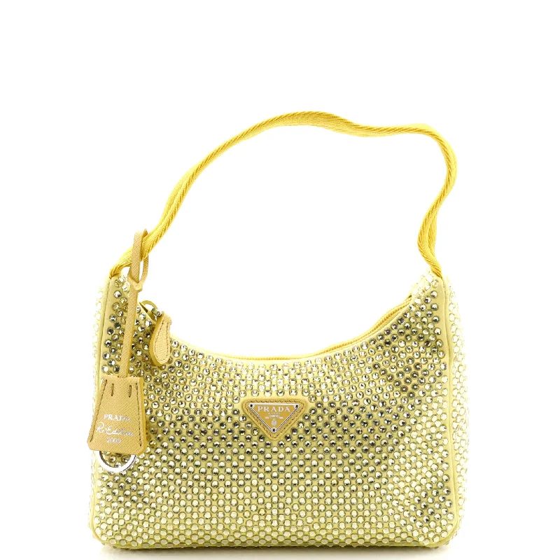 Re-Edition 2000 Hobo Crystal Embellished Satin Mini