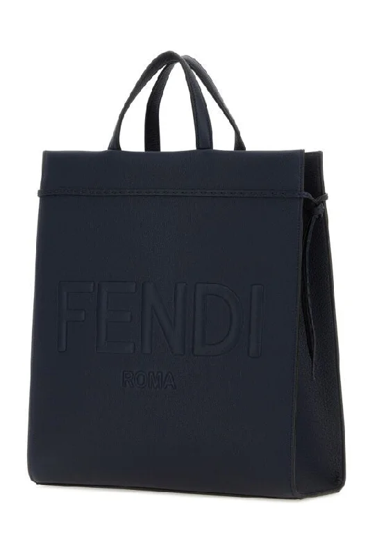 Fendi Man Midnight Blue Medium Go To Shopper Shopping Bag