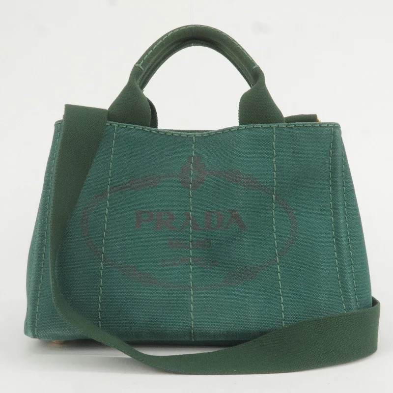 PRADA Canapa Mini Canvas 2Way Bag Shoulder Bag Green B2439G