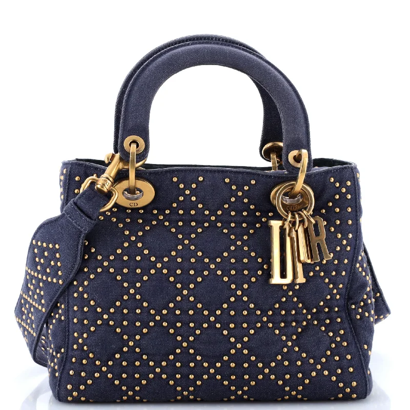 Supple Lady Dior Bag Cannage Studded Denim Medium