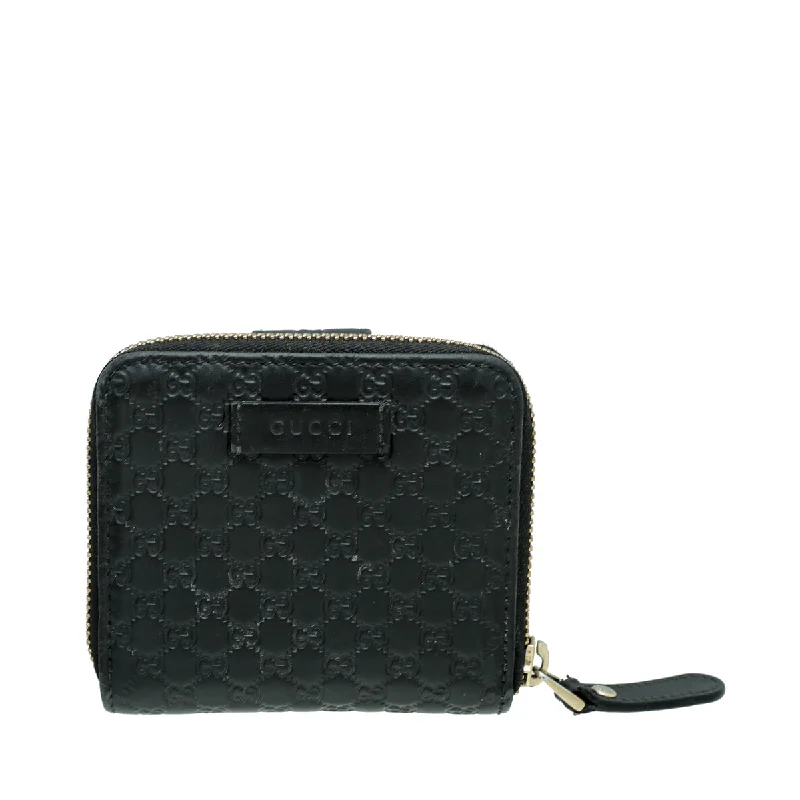 Gucci Black GG MicroGuccissima French Wallet