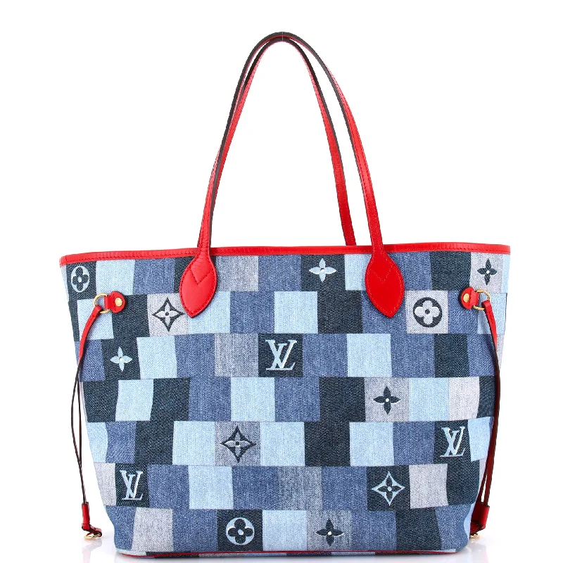 Neverfull Tote Damier and Monogram Patchwork Denim MM