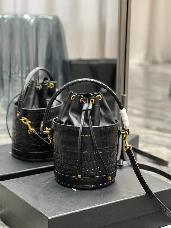 Yves Saint Laurent Bahia Small Bucket Bag Black