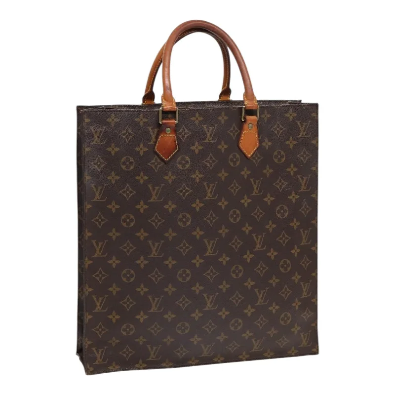 LOUIS VUITTON Monogram Sac Plat Hand Bag M51140 LV Auth 87571