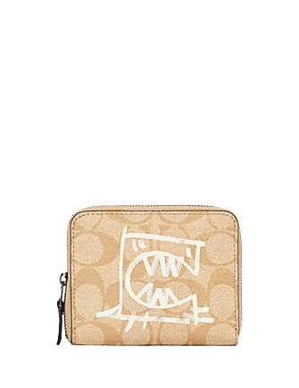 Coach Small Zip Around Wallet In Signature Canvas With Rexy By Guang Yu