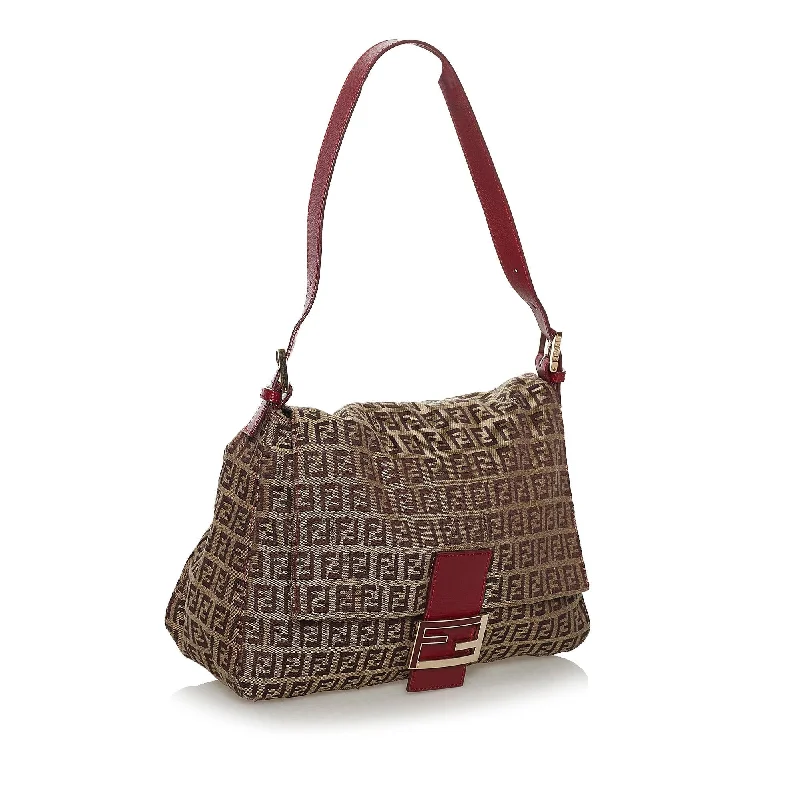 Fendi Zucchino Mamma Forever Canvas Shoulder Bag (SHG-33285)