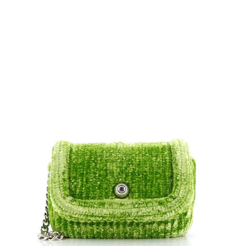 Classic Flap Shoulder Bag Chenille Corduroy Small