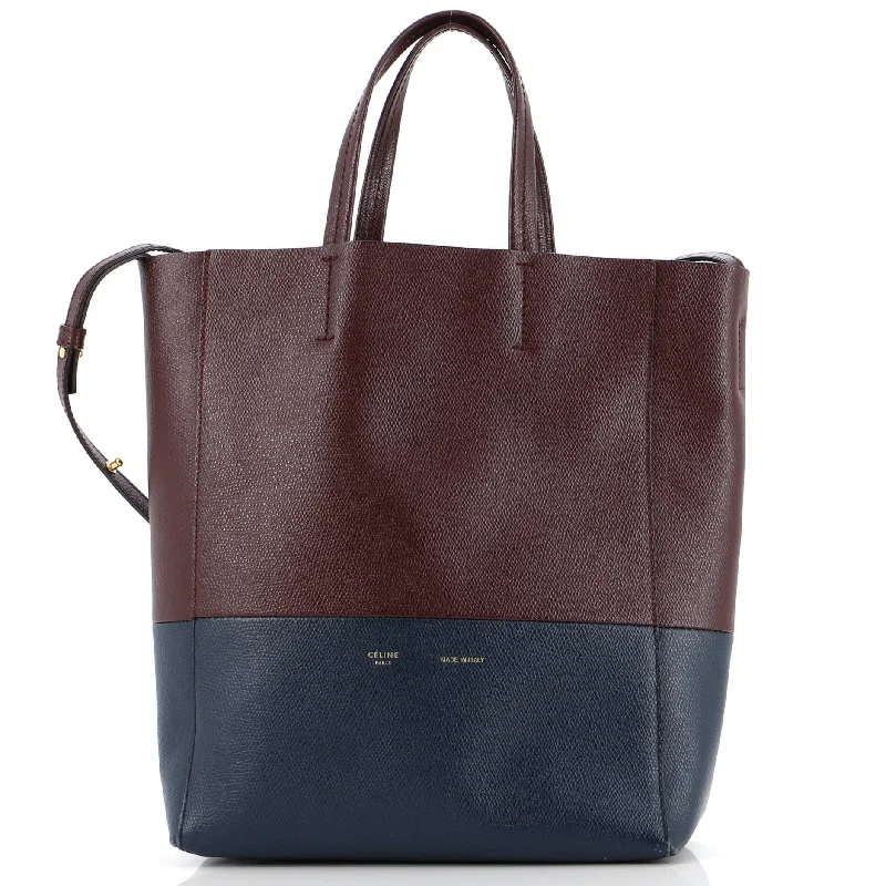 Vertical Bi-Cabas Tote Grained Calfskin Small