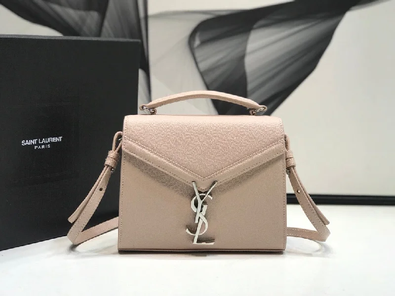 Yves Saint Laurent Cassandra Medium Top Handle Bag Beige  9.6in/24.5cm