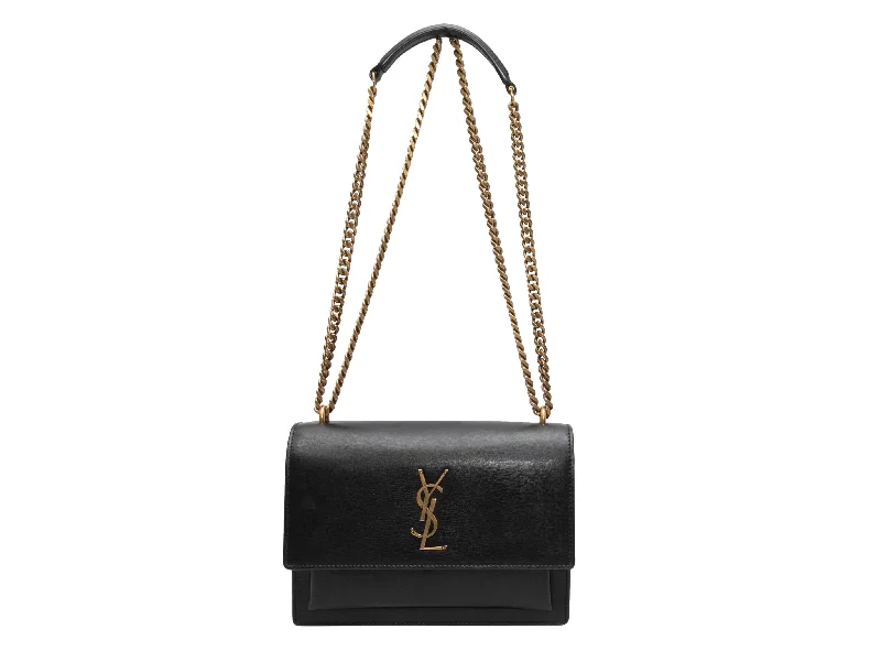 Black Saint Laurent Sunset Medium Chain Bag