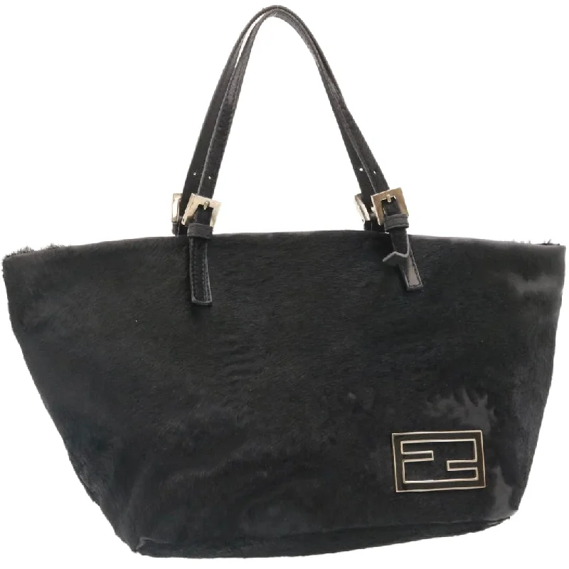 FENDI Hand Bag Unborn Calf SkinLeather Black  ar6571