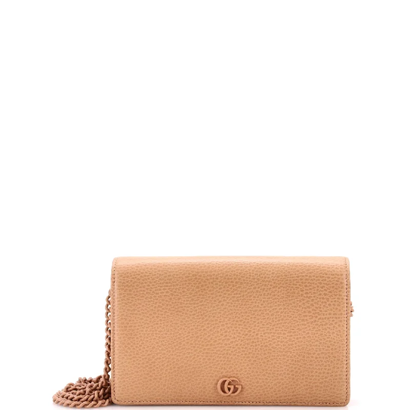 Petite GG Marmont Chain Wallet Leather Mini