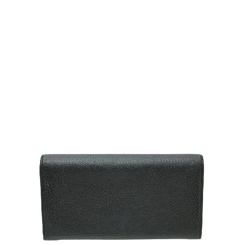 Gucci Black Interlocking GG Continental Wallet