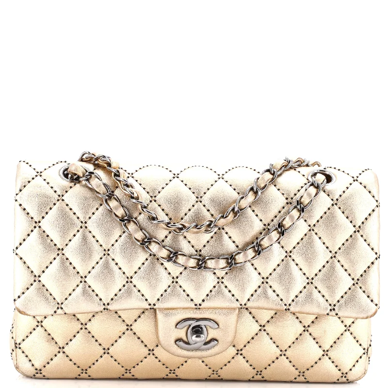 Classic Double Flap Bag Quilted Metallic Lambskin Medium