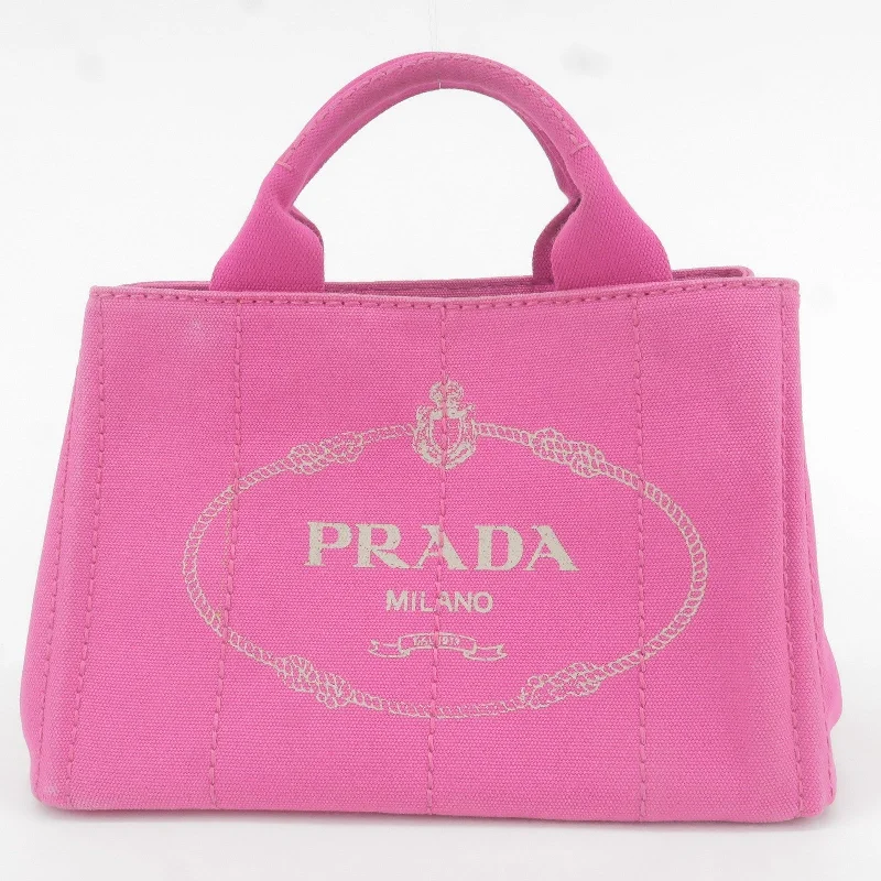 PRADA Canapa Mini Canvas Tote Bag Pink BN2439