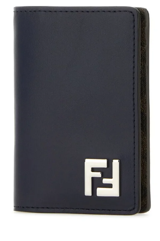 Fendi Man Midnight Blue Leather Card Holder