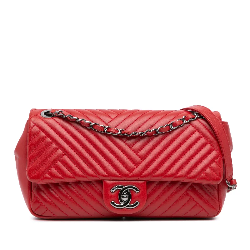 Red Chanel Medium Lambskin CC Crossing Flap Shoulder Bag