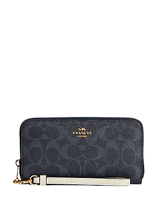 Coach Long Zip Around Wallet In Signature Canvas