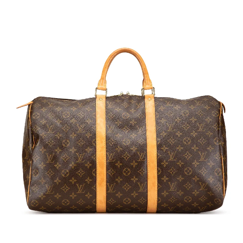 Brown Louis Vuitton Monogram Keepall 50 Travel Bag