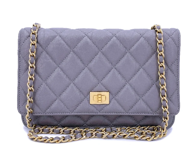 Chanel 2011 Lavender Gray Reissue Wallet on Chain Flap Bag  WOC GHW