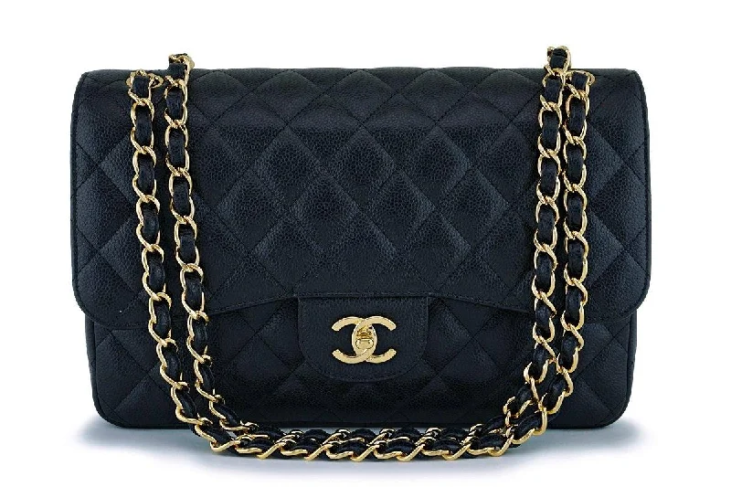 Chanel Black Caviar Jumbo Classic Double Flap Bag GHW