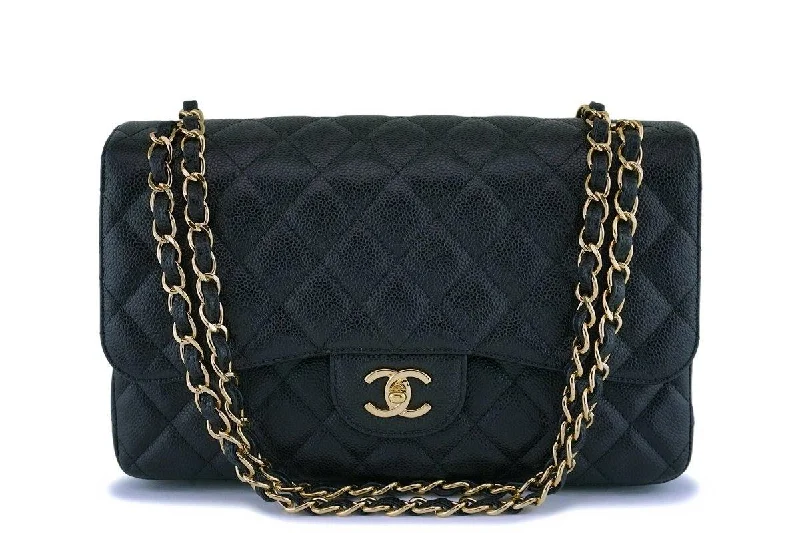 Chanel Black Caviar Jumbo Classic Double Flap Bag GHW