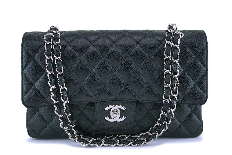 Chanel Black  Caviar Medium Classic Double Flap Bag SHW