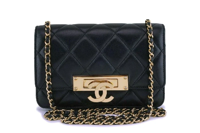 Chanel Black Lambskin Golden Class Wallet on Chain WOC Bag