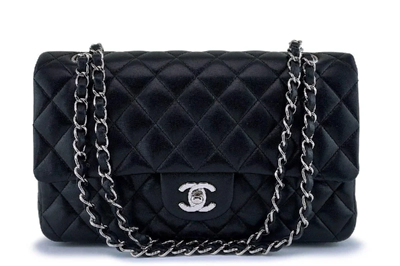 Chanel Black Lambskin Medium Classic Double Flap Bag SHW