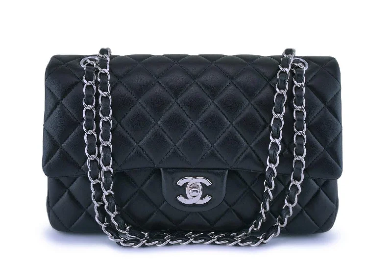 Chanel Black Lambskin Medium Classic Double Flap Bag SHW