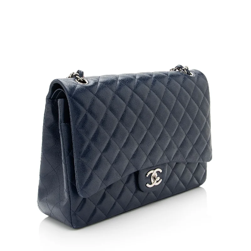 Chanel Caviar Leather Classic Maxi Double Flap Bag (U7Rzaz)