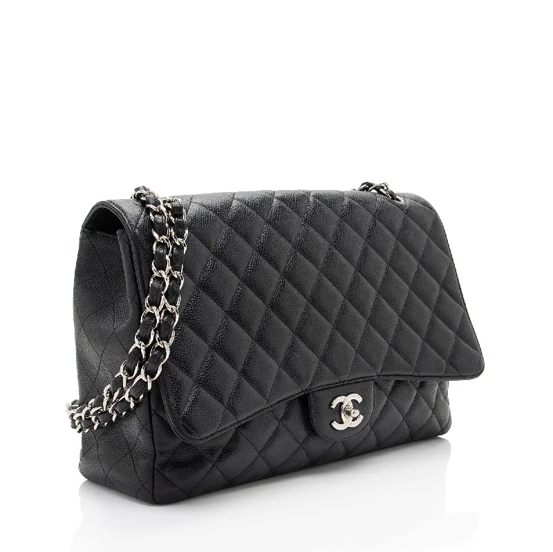 Chanel Caviar Leather Classic Maxi Single Flap Bag (tdUQSa)