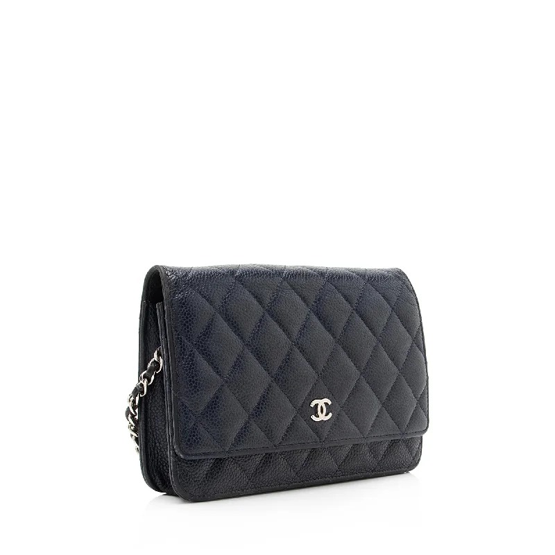 Chanel Caviar Leather Classic Wallet on Chain Bag (23078)