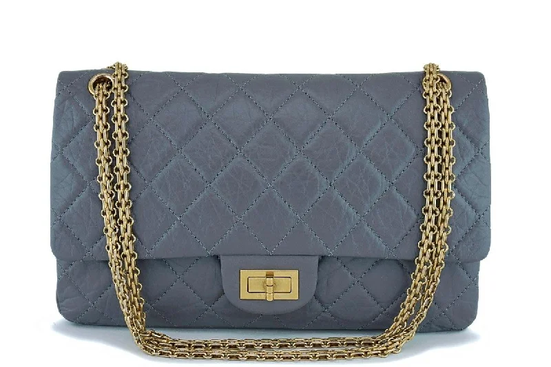 Chanel Gray Large 227 Classic 2.55 Reissue Flap Bag GHW