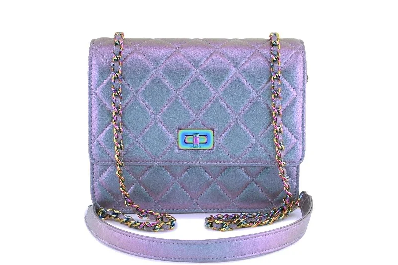 Chanel Iridescent Purple Mermaid Reissue Wallet on Chain WOC Mini Bag