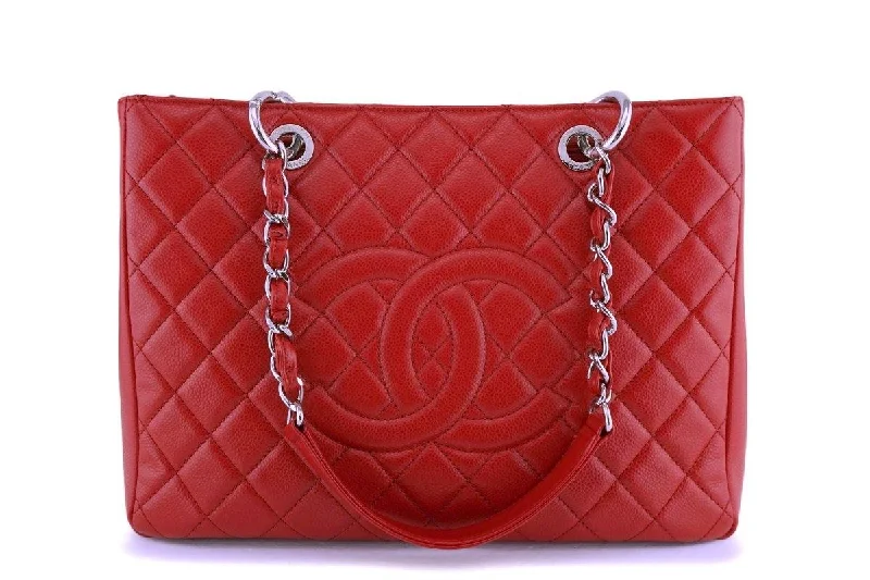 Chanel Red Caviar Grand Shopper Tote GST Bag SHW