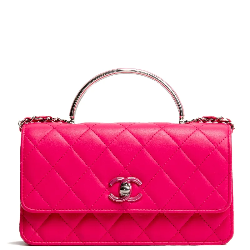 CHANEL Wallet On Chain w/ Top Handle - Hot Pink - OUTLET FINAL SALE