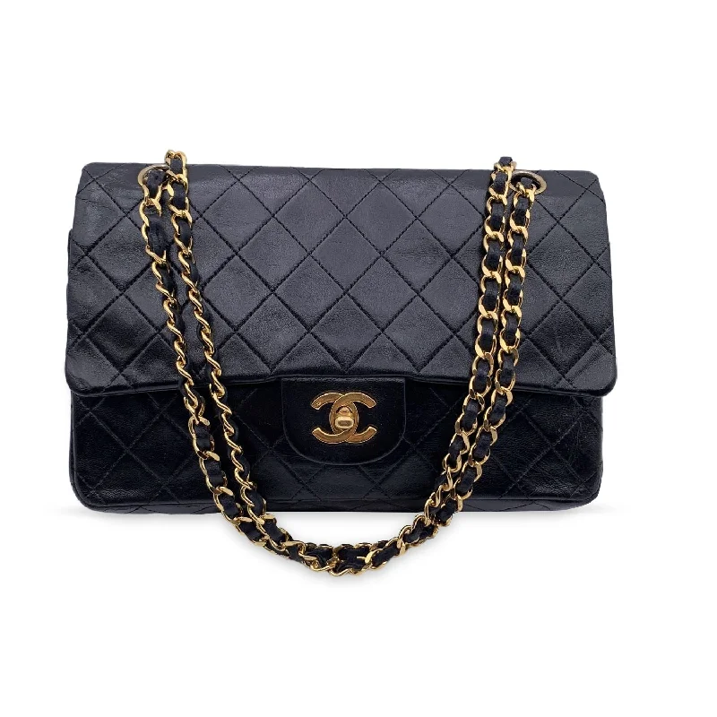 Chanel Vintage Black Quilted Timeless Classic 2.55 Shoulder Bag 25 cm