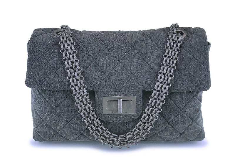 Rare Chanel Gray XXL Supermodel Reissue Flap Bag RHW