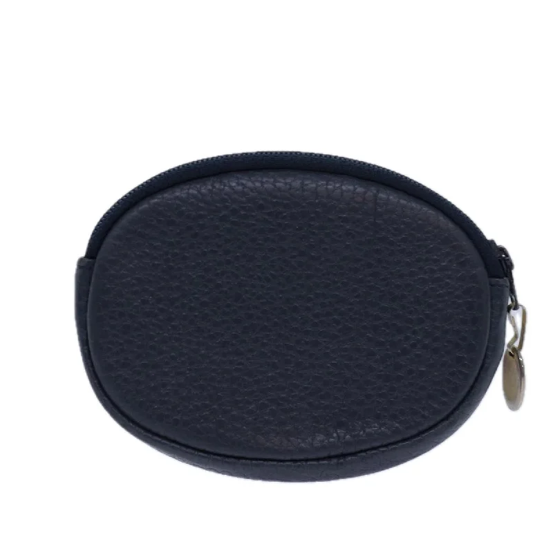 CHRISTIAN DIOR Coin Purse Leather Navy Auth bs15647